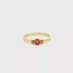 Load and play video in Gallery viewer, Orangy Red Sapphire &amp; Yellow Gold Multistone Ring
