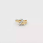 Load and play video in Gallery viewer, Two Tone Gold Multistone Ring with Round Cut CZ