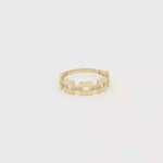Load and play video in Gallery viewer, Yellow Gold Multistone Ring with Round Brilliant CZ