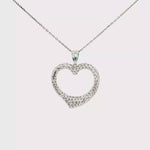 Load and play video in Gallery viewer, White Gold Heart Charm Necklace