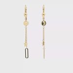 Load and play video in Gallery viewer, Modern Yellow Gold Dangle Earrings with Geometric Charms
