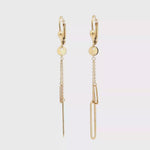 Load and play video in Gallery viewer, Contemporary Yellow Gold Chain Dangle Earrings