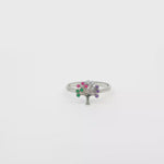 Load and play video in Gallery viewer, 14ct White Gold Tree of Life Gemstone Ring