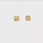 Load and play video in Gallery viewer, Textured Yellow Gold Stud Earrings