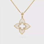 Load and play video in Gallery viewer, 14ct Yellow Gold Charm Necklace with Mother of Pearl