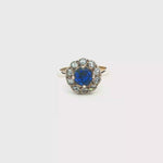 Load and play video in Gallery viewer, 9ct Gold &amp; Silver Ring with Synthetic Sapphire