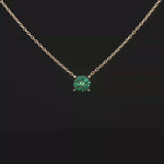 Load and play video in Gallery viewer, Yellow Gold Chain Necklace with Round Emerald Cluster