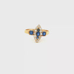Load and play video in Gallery viewer, 18ct Gold Ring with Royal Blue Sapphire &amp; Diamonds