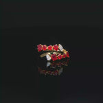 Load and play video in Gallery viewer, Yellow Gold Multistone Ring with Ruby and Diamond Accents
