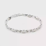 Load and play video in Gallery viewer, White Gold Heart &amp; 'X' Chain Bracelet