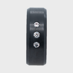 Load image into Gallery viewer, Black Diamond - Men’s Ring 8mm - Triple Stone Inset - ARES - Elysium Black Diamond