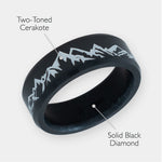 Load image into Gallery viewer, Black Diamond - Men’s Ring 8mm - Two-Toned Cerakote Custom Laser Engraving - ARES - Elysium Black Diamond
