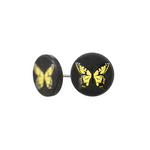 Load image into Gallery viewer, Solid Black Diamond Butterfly Earrings - Lady Elysium